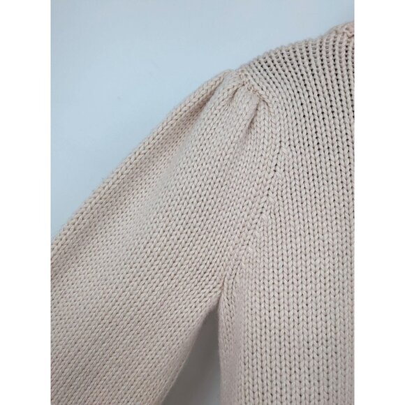 Y2K Moda International Chunky Bobble Knit Lace Up Sweater Women Size M Cottage - Picture 10 of 12